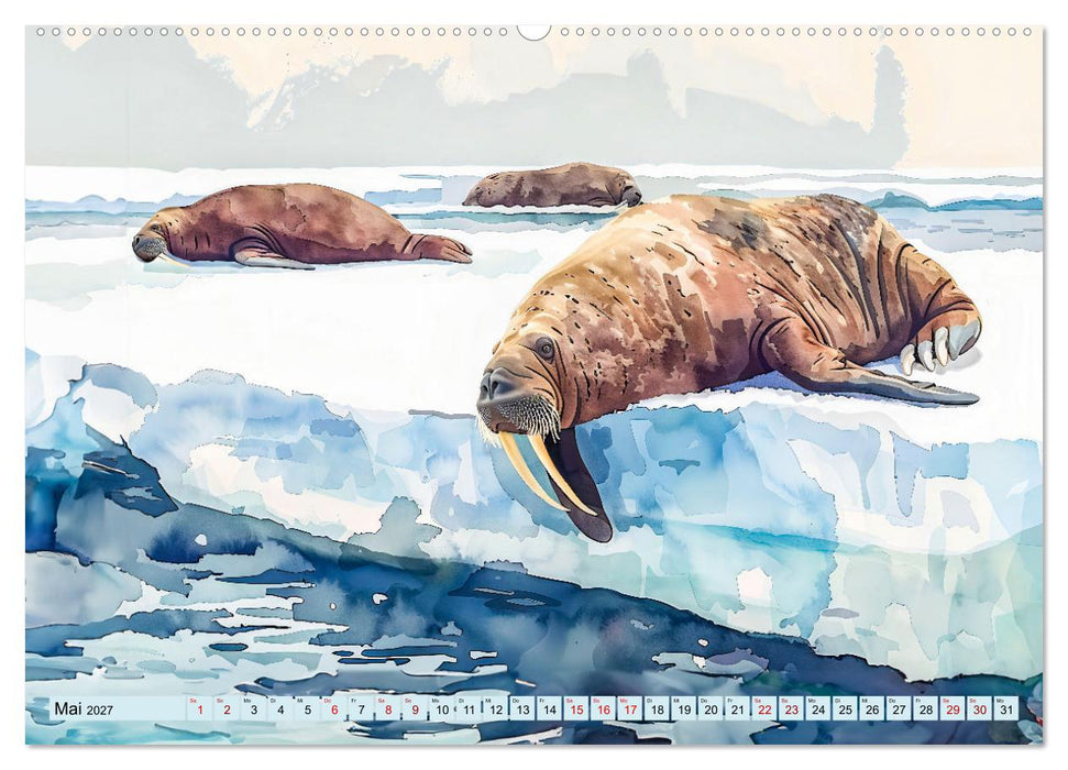 Eisige Polarkreise - Faszination der polaren Tierwelt (CALVENDO Premium Wandkalender 2027)