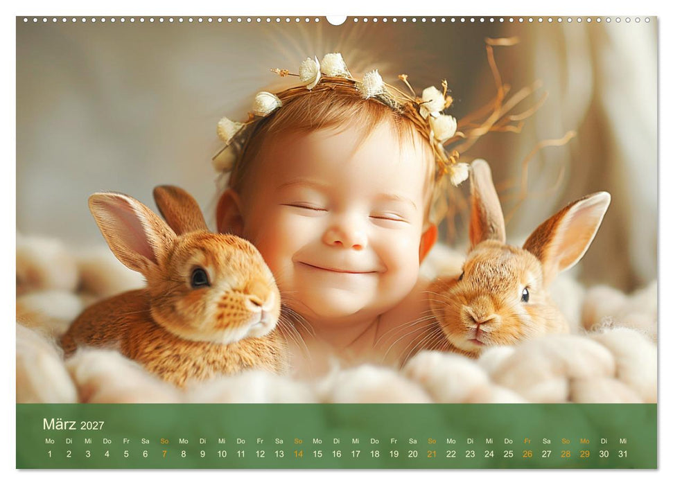 Zauberhafte Babys. Süße Momente mit niedlichen Tieren (CALVENDO Wandkalender 2027)