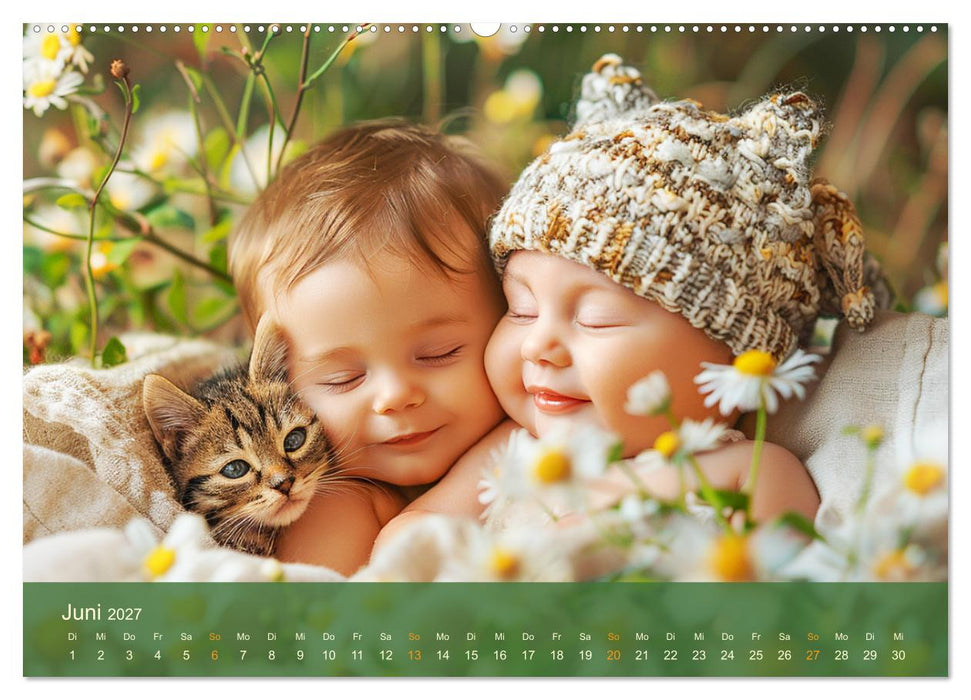 Zauberhafte Babys. Süße Momente mit niedlichen Tieren (CALVENDO Wandkalender 2027)
