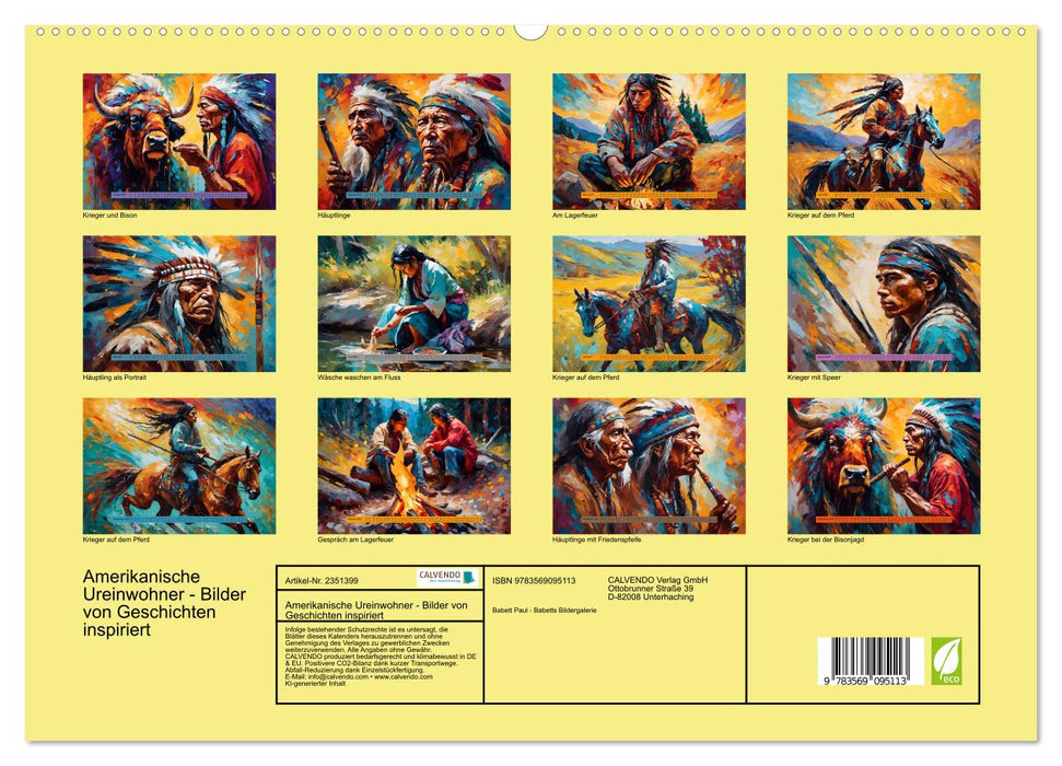 Amerikanische Ureinwohner - Bilder von Geschichten inspiriert (CALVENDO Premium Wandkalender 2027)