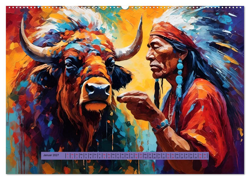 Amerikanische Ureinwohner - Bilder von Geschichten inspiriert (CALVENDO Premium Wandkalender 2027)