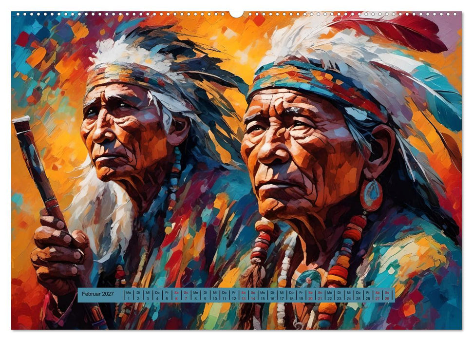 Amerikanische Ureinwohner - Bilder von Geschichten inspiriert (CALVENDO Premium Wandkalender 2027)