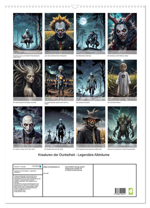 Kreaturen der Dunkelheit - Legendäre Albträume (CALVENDO Wandkalender 2027)
