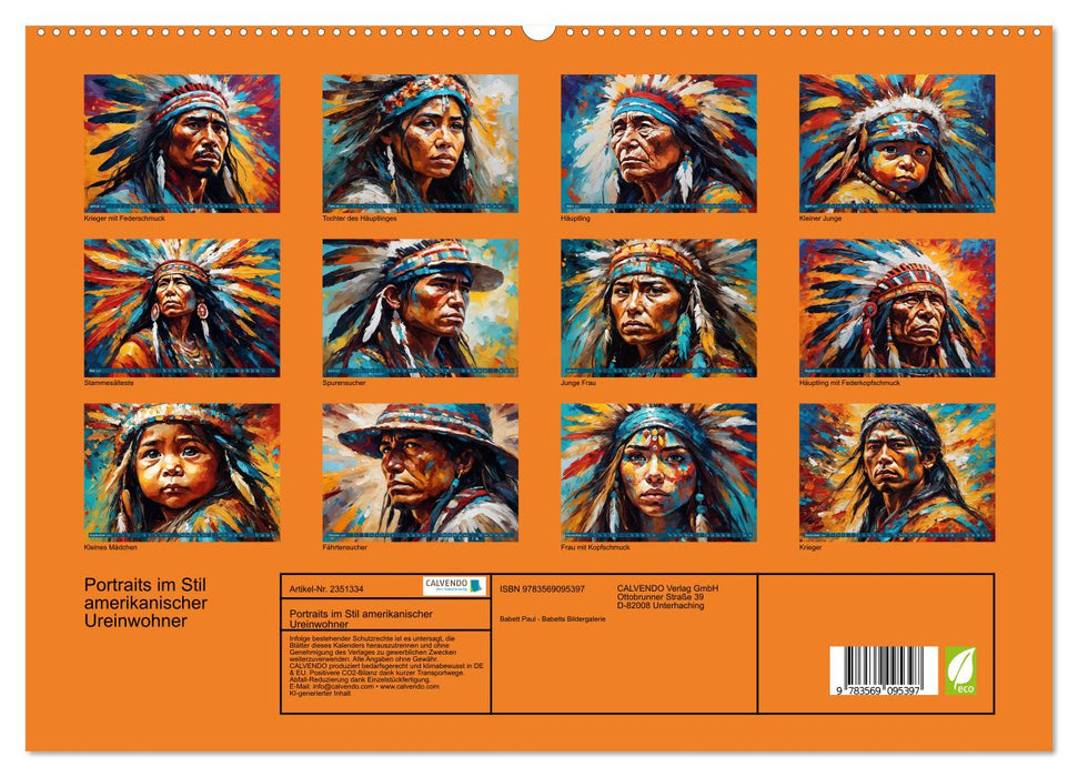 Portraits im Stil amerikanischer Ureinwohner (CALVENDO Premium Wandkalender 2027)