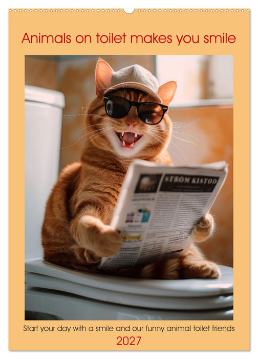 Animals on toilet makes you smile (CALVENDO Monthly Calendar 2027)