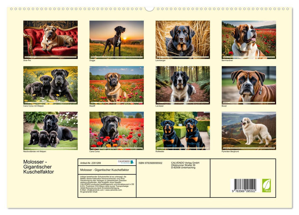 Molosser - Gigantischer Kuschelfaktor (CALVENDO Premium Wandkalender 2027)