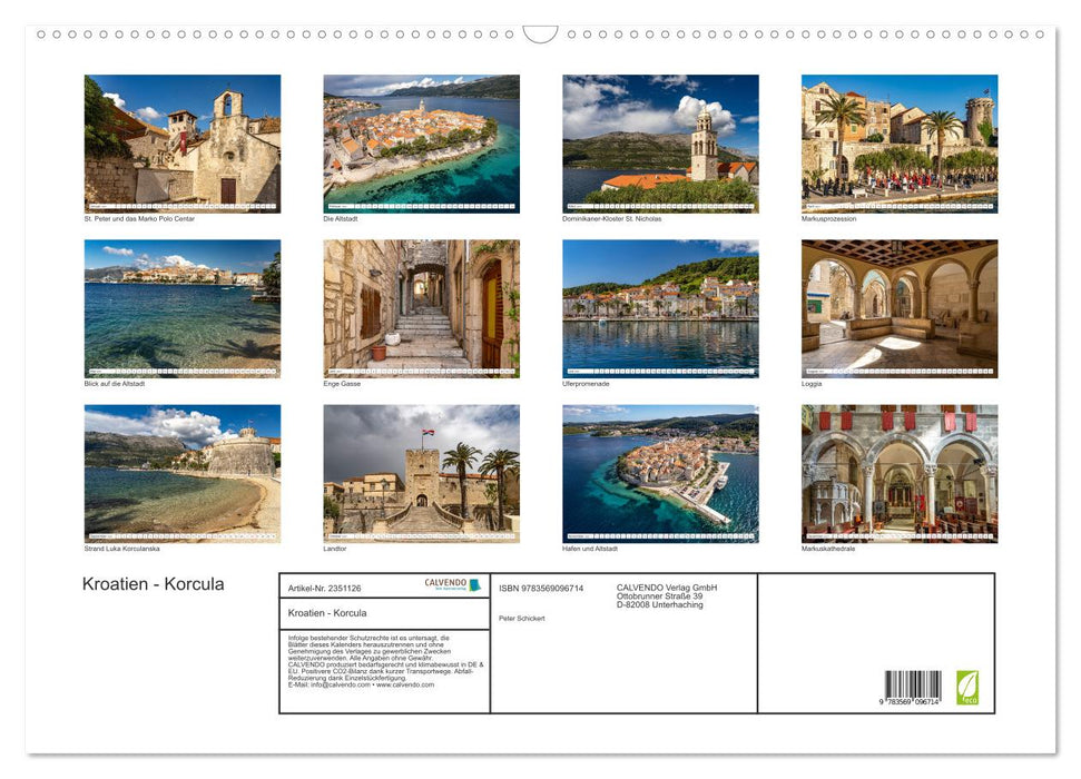 Kroatien - Korcula (CALVENDO Wandkalender 2027)