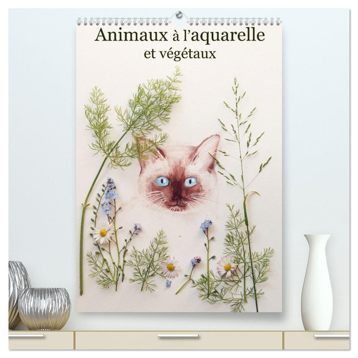 Animaux à l'aquarelle et végétaux (CALVENDO Calendrier supérieur 2027)