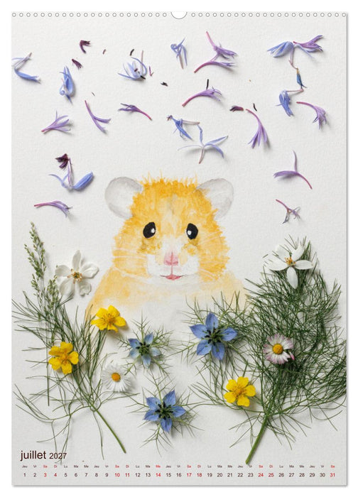 Animaux à l'aquarelle et végétaux (CALVENDO Calendrier supérieur 2027)