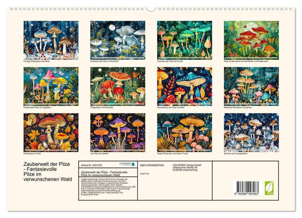 Zauberwelt der Pilze - Fantasievolle Pilze im verwunschenen Wald (CALVENDO Premium Wandkalender 2027)