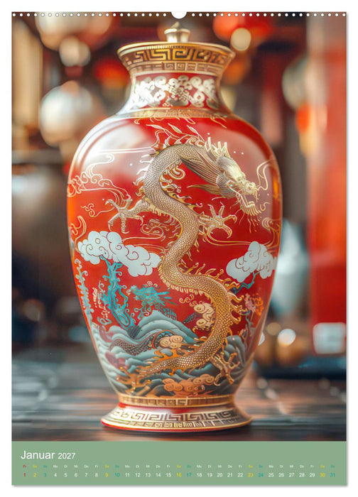 Fantasievasen - Asiatischer Stil (CALVENDO Wandkalender 2027)