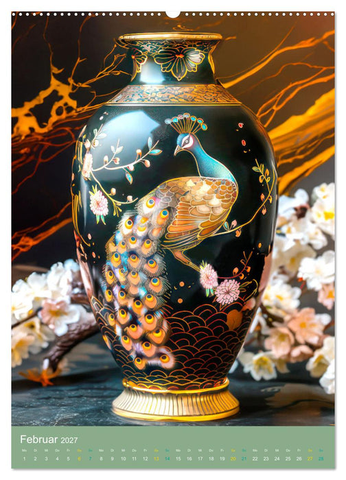 Fantasievasen - Asiatischer Stil (CALVENDO Wandkalender 2027)