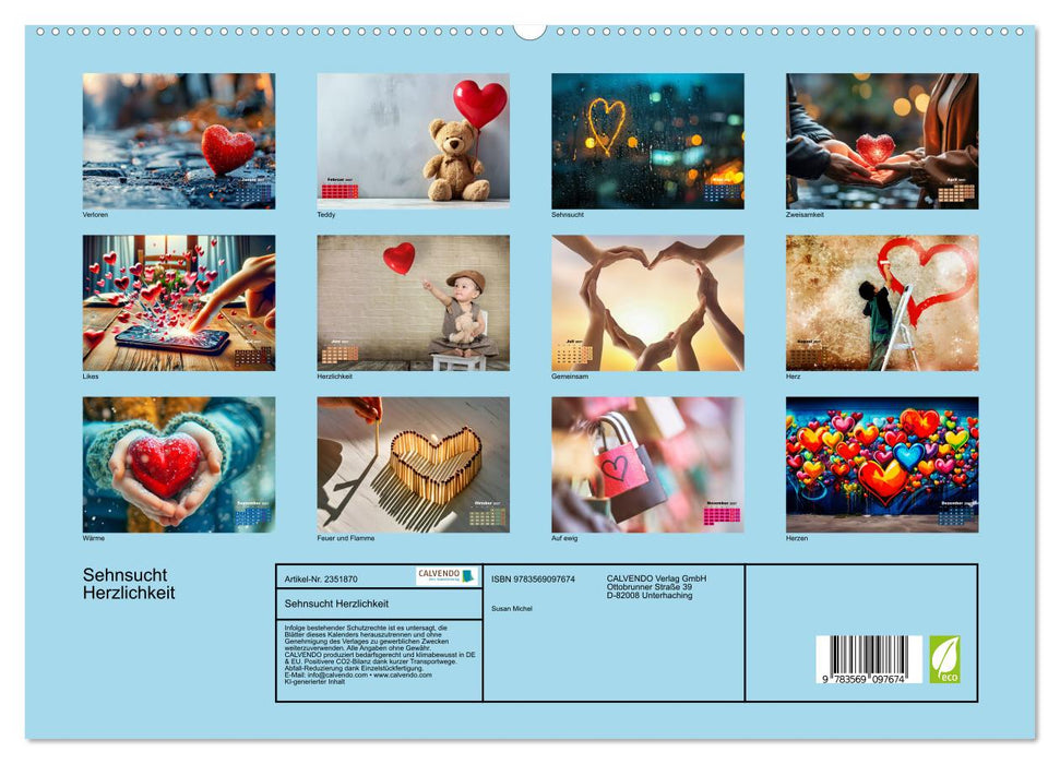 Sehnsucht Herzlichkeit (CALVENDO Premium Wandkalender 2027)
