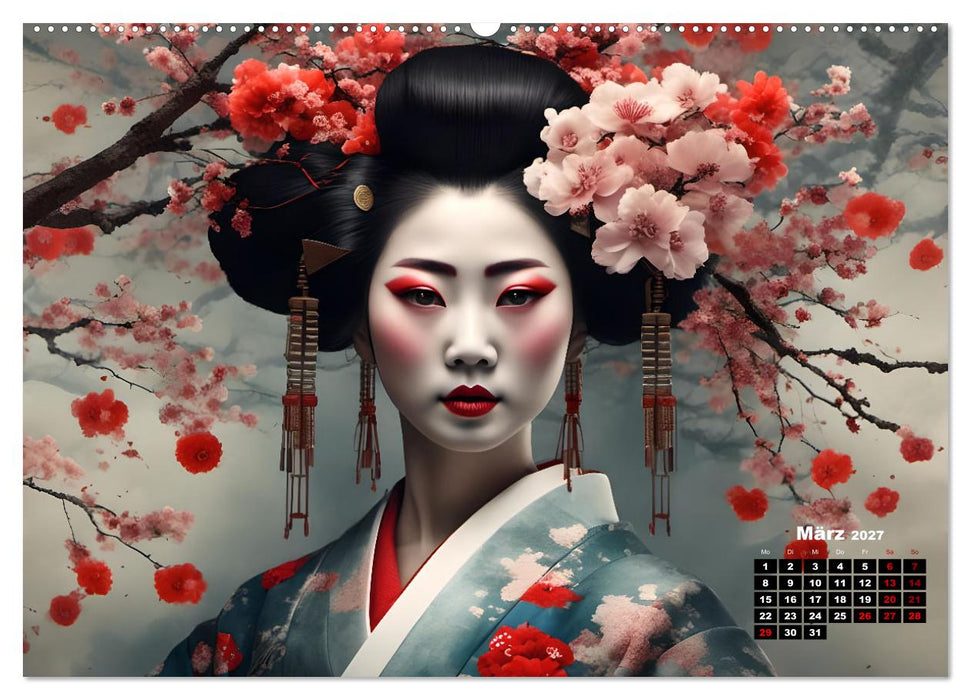 Geishas Portraits von japanischen Gastgeberinnen inspiriert (CALVENDO Wandkalender 2027)