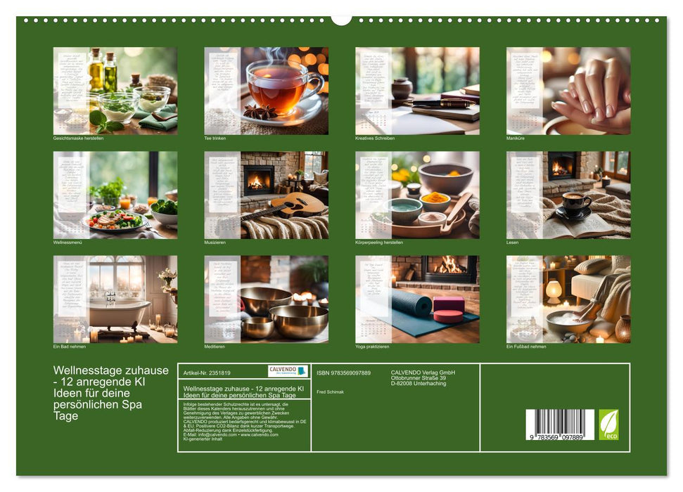 Wellnesstage zuhause - 12 anregende KI Ideen für deine persönlichen Spa Tage (CALVENDO Premium Wandkalender 2027)