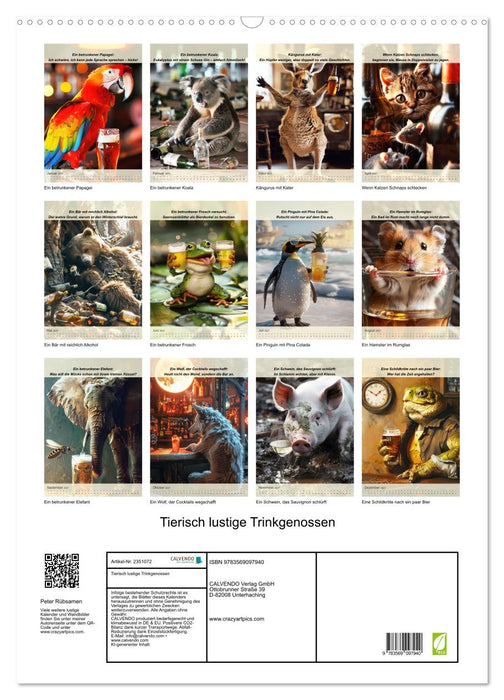 Tierisch lustige Trinkgenossen (CALVENDO Wandkalender 2027)
