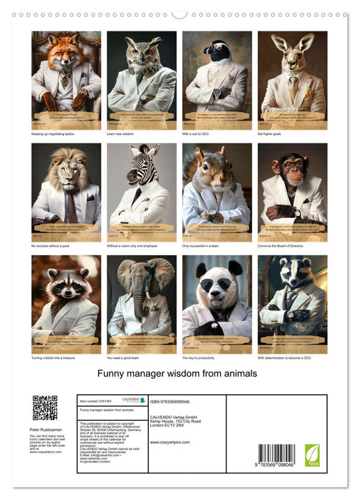 Funny manager wisdom from animals (CALVENDO Premium-Calendar 2027)