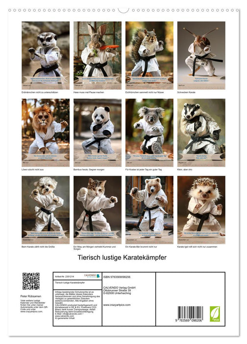 Tierisch lustige Karatekämpfer (CALVENDO Premium Wandkalender 2027)