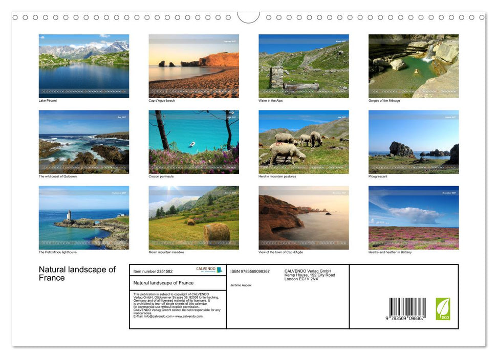 Natural landscape of France (CALVENDO Monthly Calendar 2027)