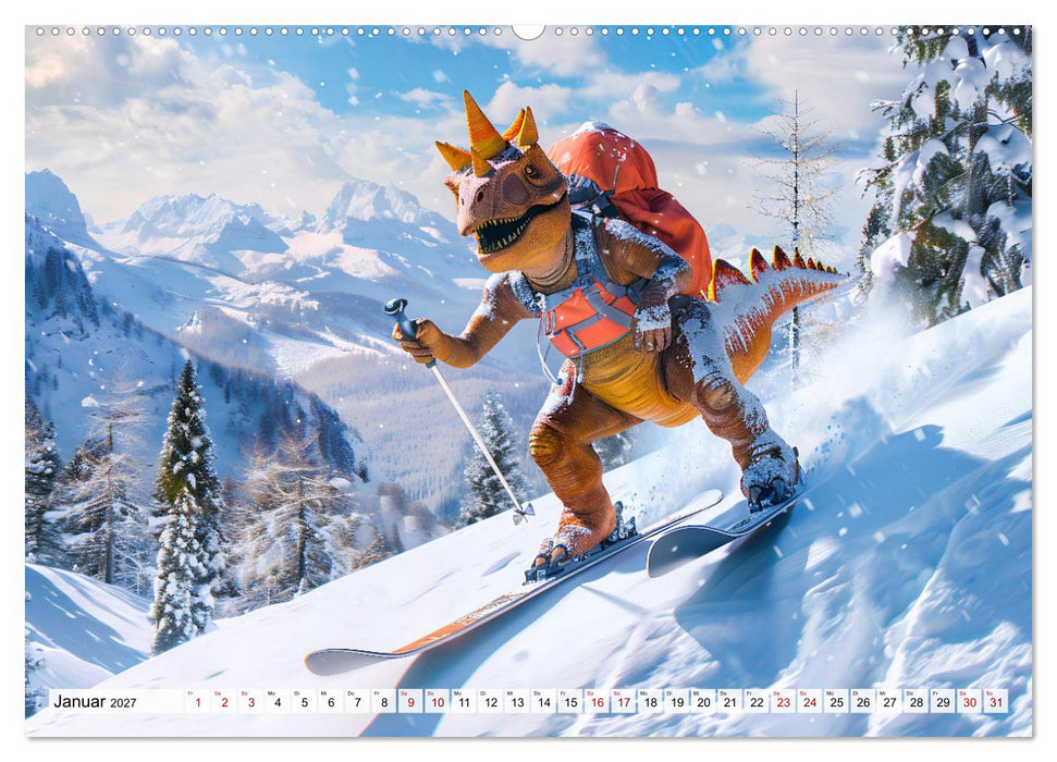 Dinosaurier-Alltag - Wenn sie nicht ausgestorben wären! (CALVENDO Wandkalender 2027)