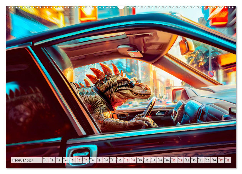 Dinosaurier-Alltag - Wenn sie nicht ausgestorben wären! (CALVENDO Wandkalender 2027)