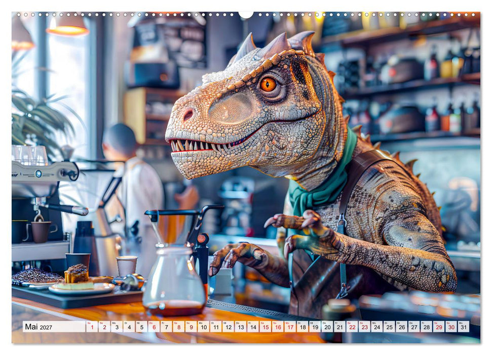 Dinosaurier-Alltag - Wenn sie nicht ausgestorben wären! (CALVENDO Wandkalender 2027)