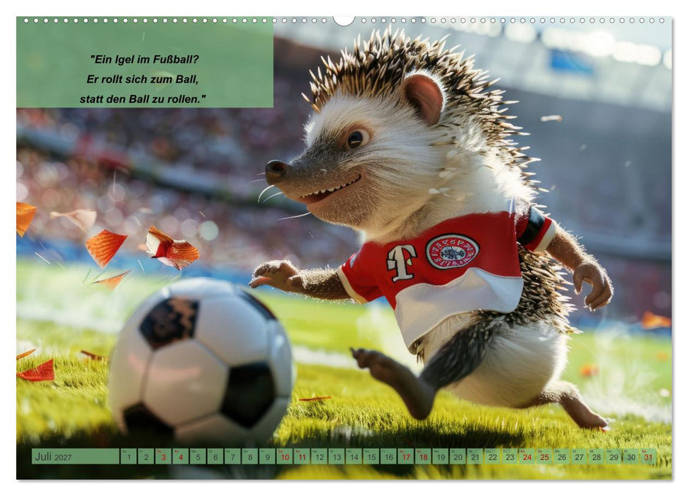 Der tierisch lustige Fußballkalender (CALVENDO Premium Wandkalender 2027)