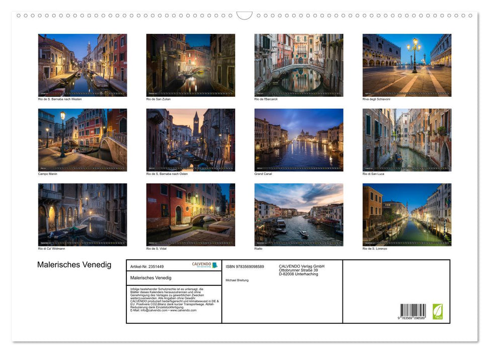 Malerisches Venedig (CALVENDO Wandkalender 2027)