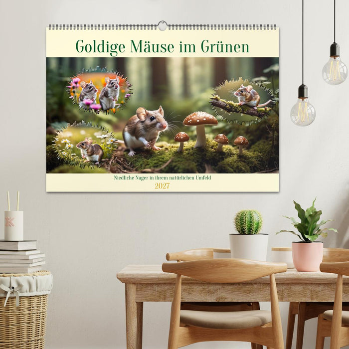 Goldige Mäuse im Grünen (CALVENDO Wandkalender 2027)