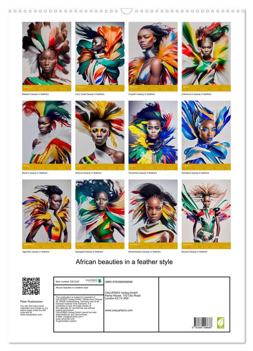 African beauties in a feather style (CALVENDO Monthly Calendar 2027)