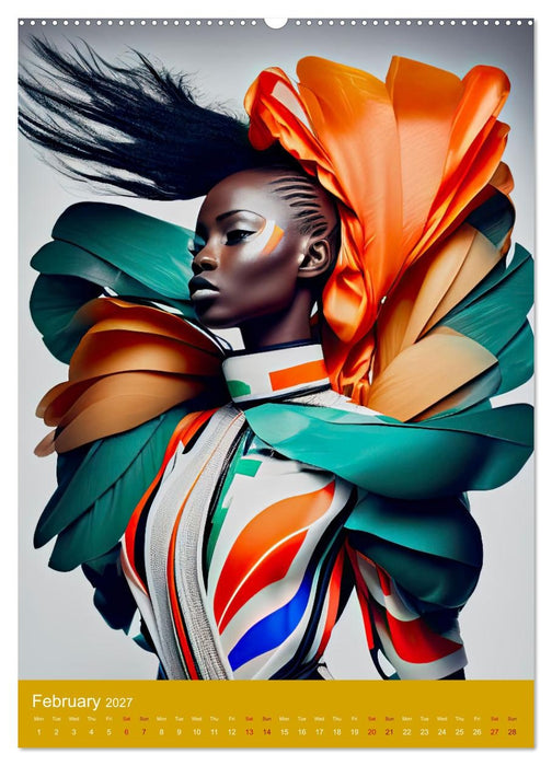 African beauties in a feather style (CALVENDO Monthly Calendar 2027)