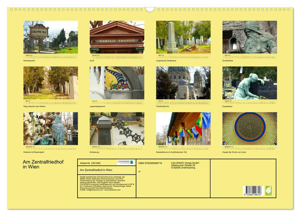 Am Zentralfriedhof in Wien (CALVENDO Wandkalender 2027)