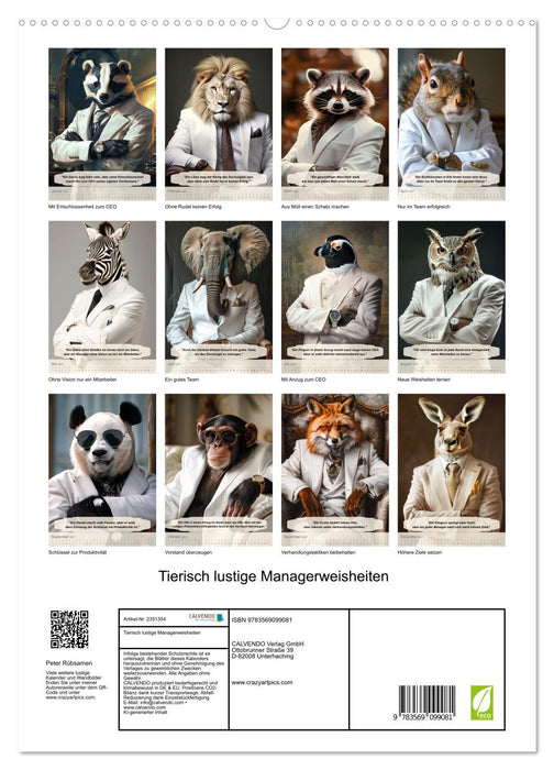 Tierisch lustige Managerweisheiten (CALVENDO Premium Wandkalender 2027)