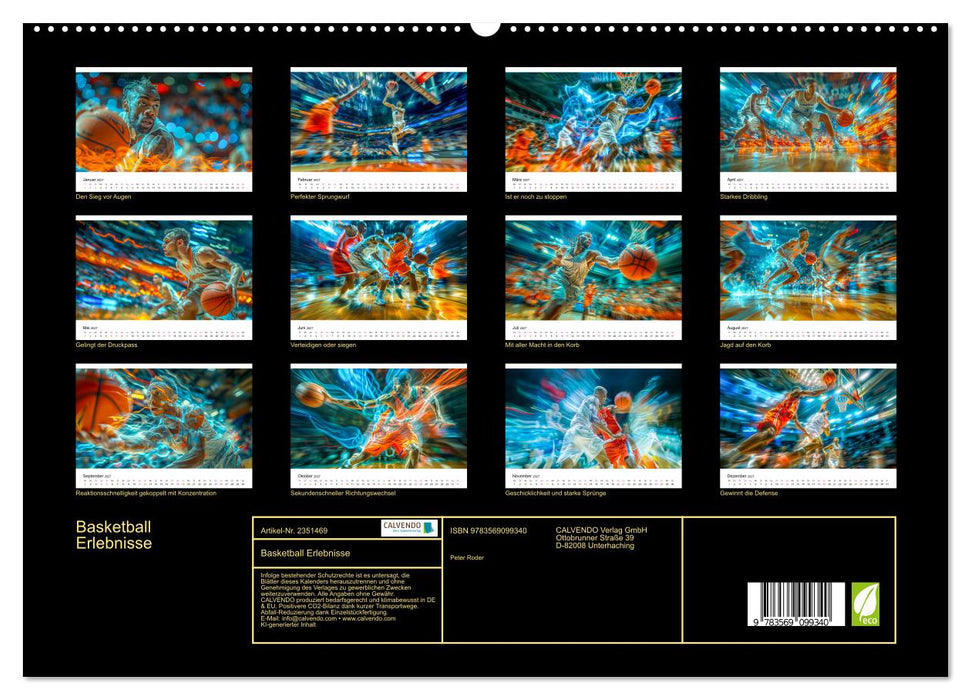 Basketball Erlebnisse (CALVENDO Premium Wandkalender 2027)