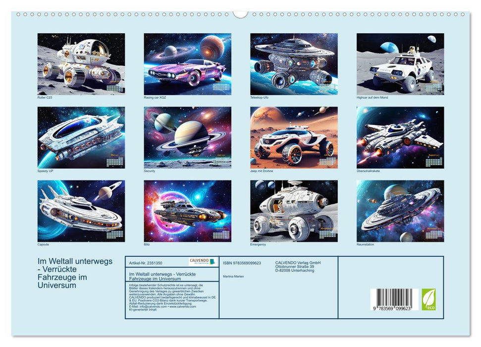 Im Weltall unterwegs - Verrückte Fahrzeuge im Universum (CALVENDO Premium Wandkalender 2027)
