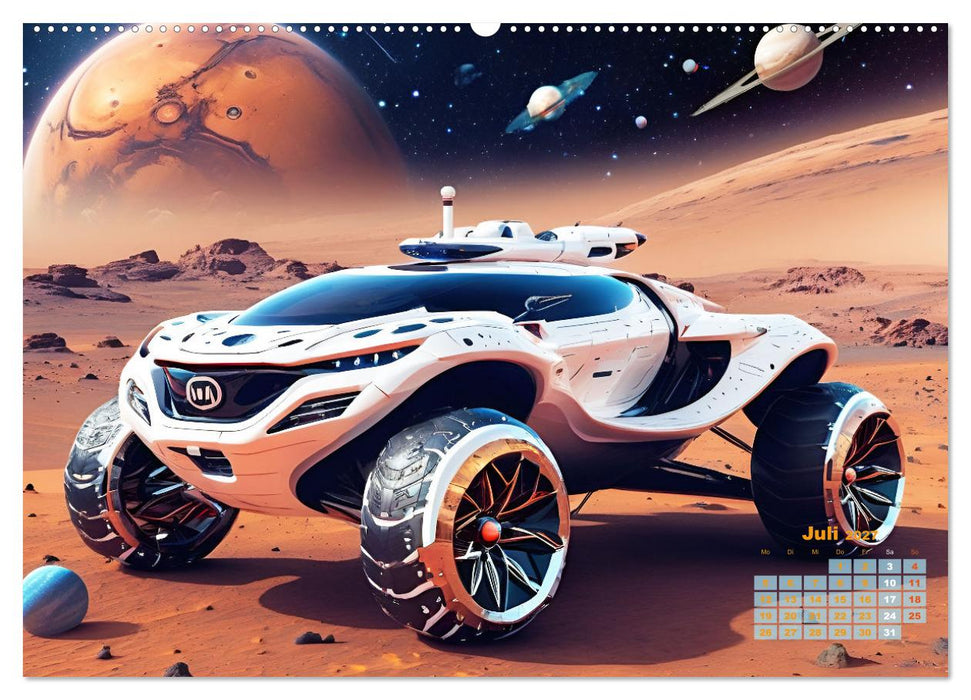 Im Weltall unterwegs - Verrückte Fahrzeuge im Universum (CALVENDO Premium Wandkalender 2027)