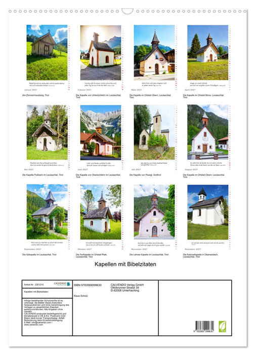Kapellen mit Bibelzitaten (CALVENDO Wandkalender 2027)