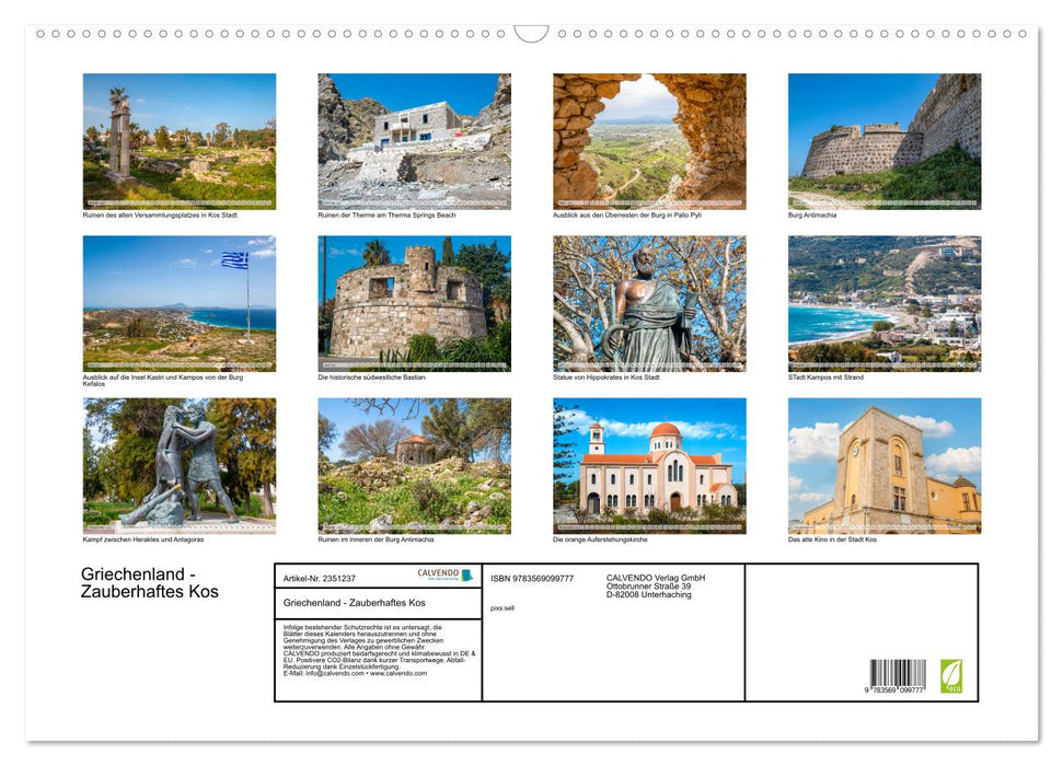 Griechenland - Zauberhaftes Kos (CALVENDO Wandkalender 2027)