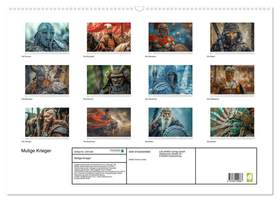 Mutige Krieger (CALVENDO Wandkalender 2027)