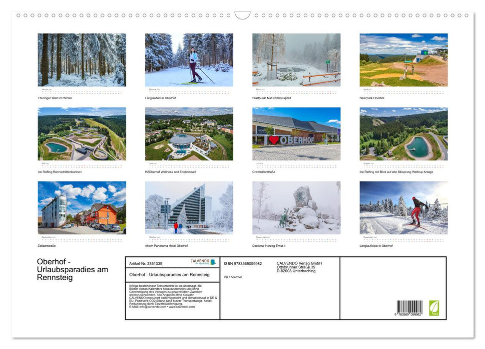 Oberhof - Urlaubsparadies am Rennsteig (CALVENDO Wandkalender 2027)