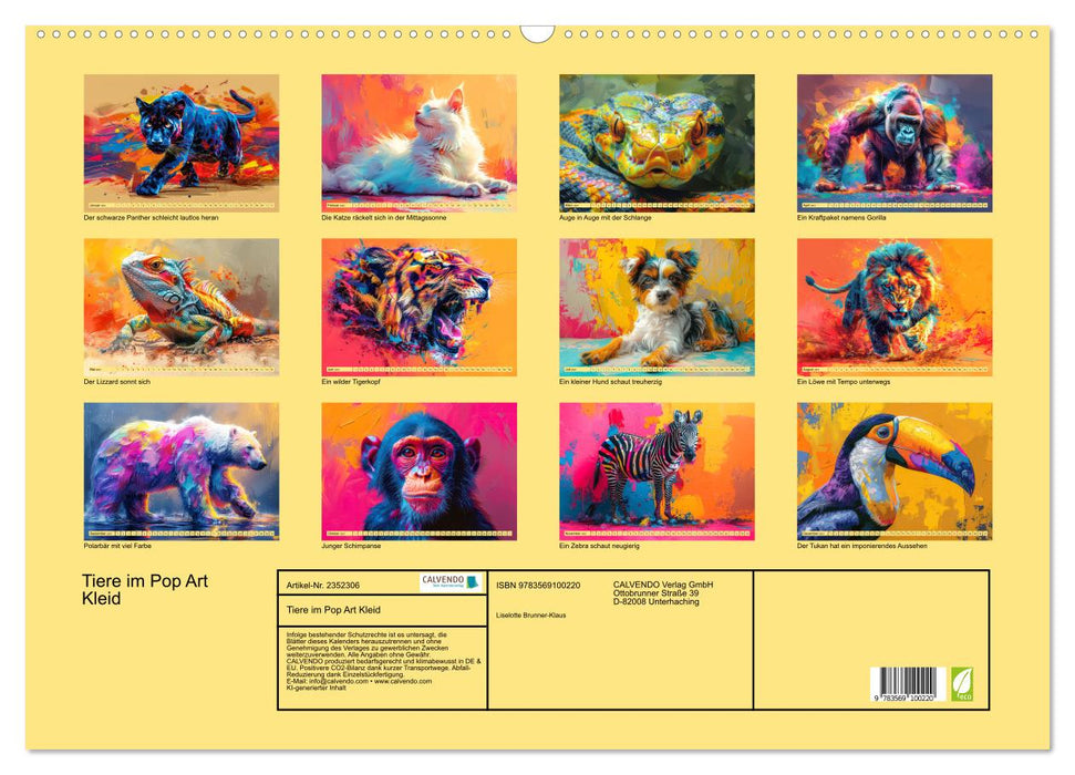 Tiere im Pop Art Kleid (CALVENDO Wandkalender 2027)