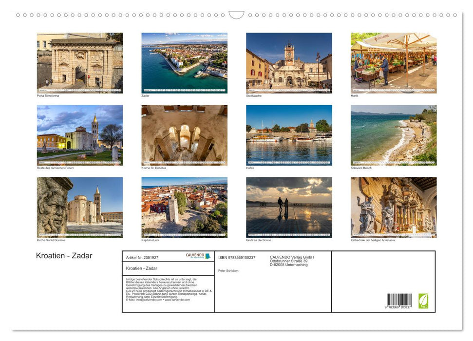 Kroatien - Zadar (CALVENDO Wandkalender 2027)