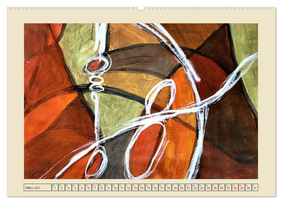 Kaleidoskop in Braun - Abstrakte Malerei in warmen Erdfarben (CALVENDO Premium Wandkalender 2027)