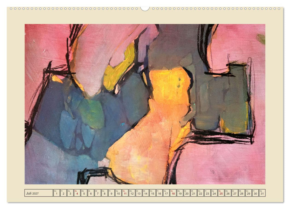 Kaleidoskop in Braun - Abstrakte Malerei in warmen Erdfarben (CALVENDO Premium Wandkalender 2027)