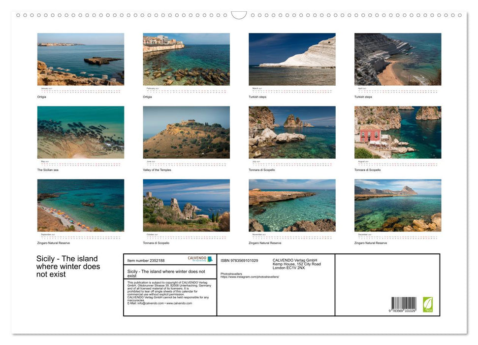 Sicily - The island where winter does not exist (CALVENDO Monthly Calendar 2027)