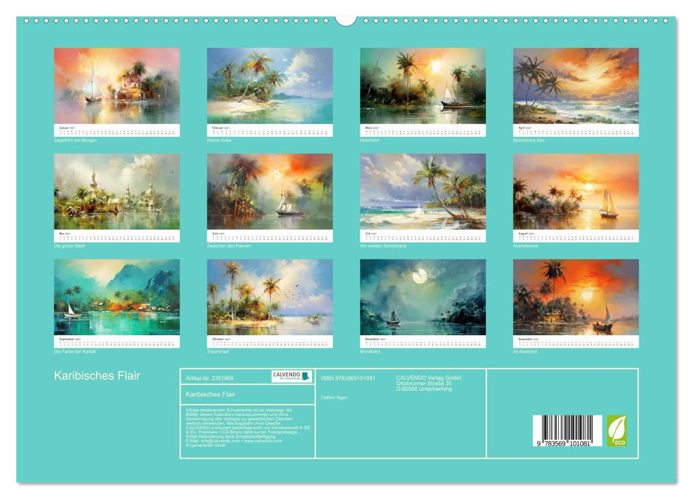 Karibisches Flair (CALVENDO Premium Wandkalender 2027)