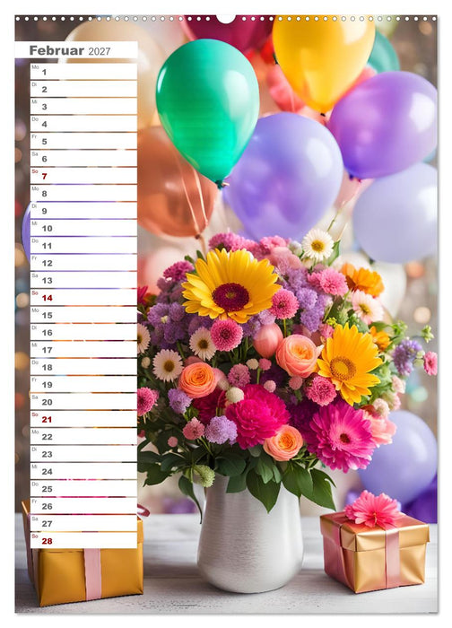 Festliche Momente - Ein Jahr mit KI Geburtstagen (CALVENDO Wandkalender 2027)