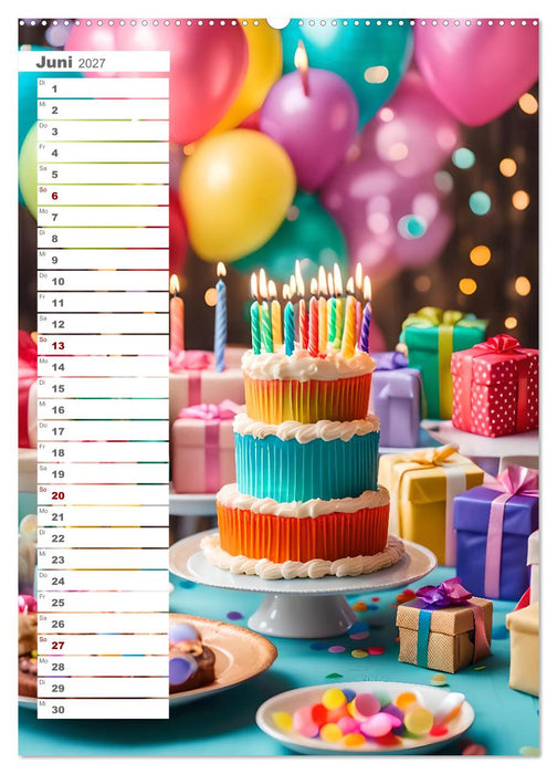 Festliche Momente - Ein Jahr mit KI Geburtstagen (CALVENDO Wandkalender 2027)