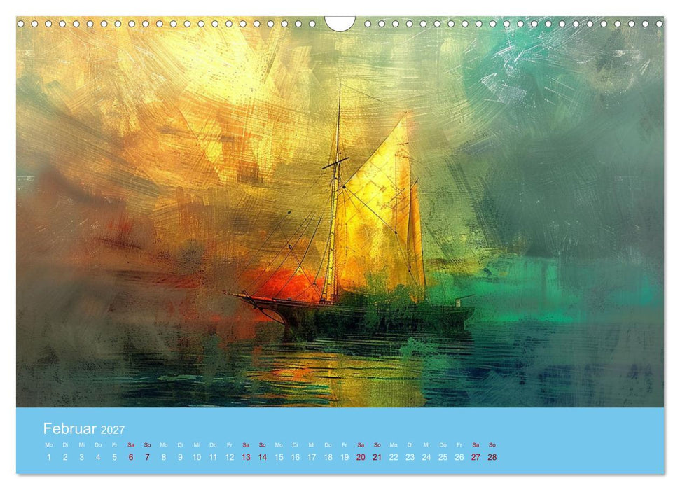 Das trunkene Schiff mit Bildern im William Turner-Stil (CALVENDO Wandkalender 2027)