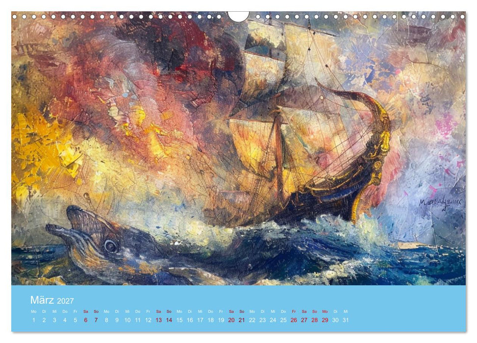 Das trunkene Schiff mit Bildern im William Turner-Stil (CALVENDO Wandkalender 2027)